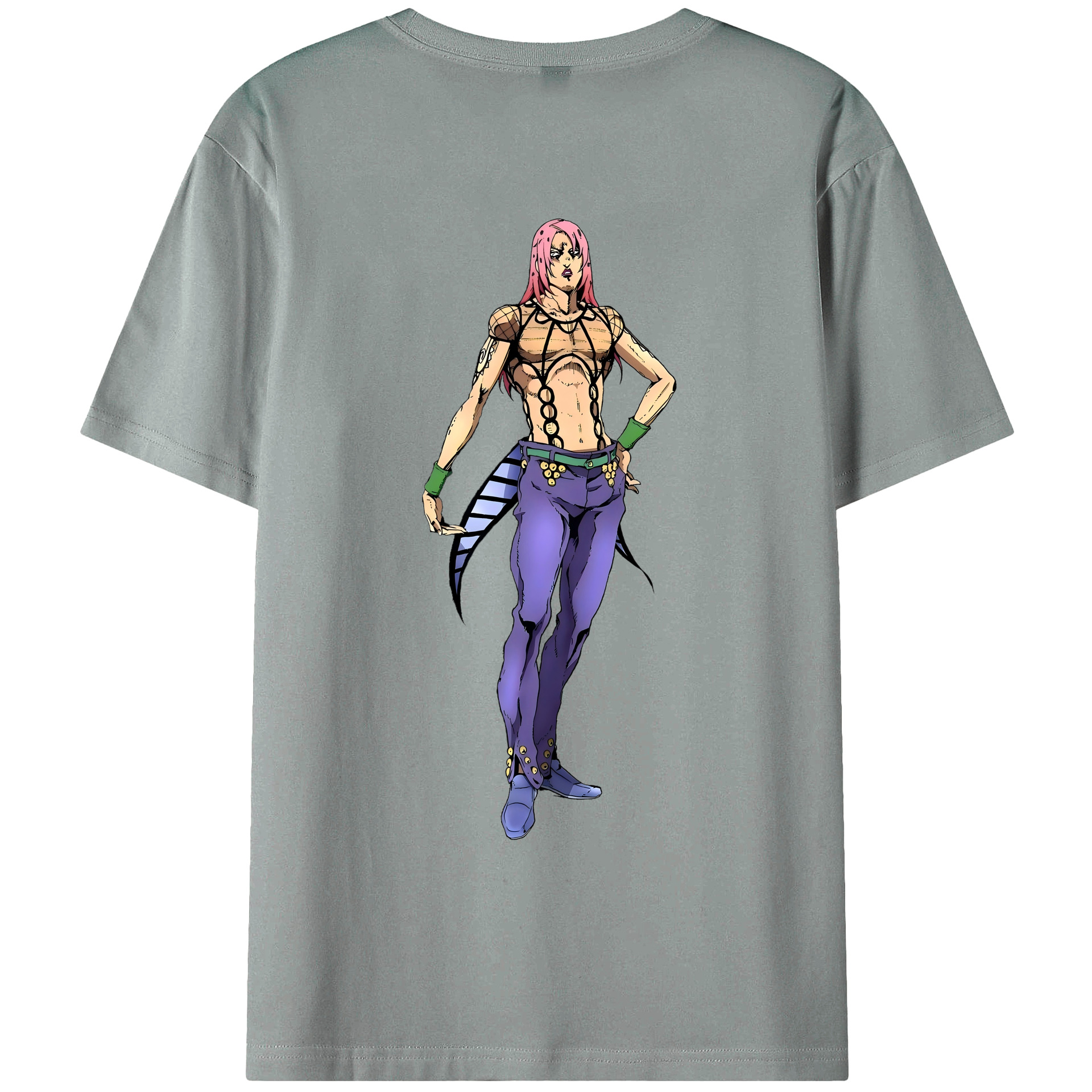 （画像用） ジョジョの奇妙な冒険 ビネガー?ドッピオ JoJo's Bizarre Adventure Vinegar Doppio 綿100％ メンズ半袖Tシャツ（バックプリント） 通気性